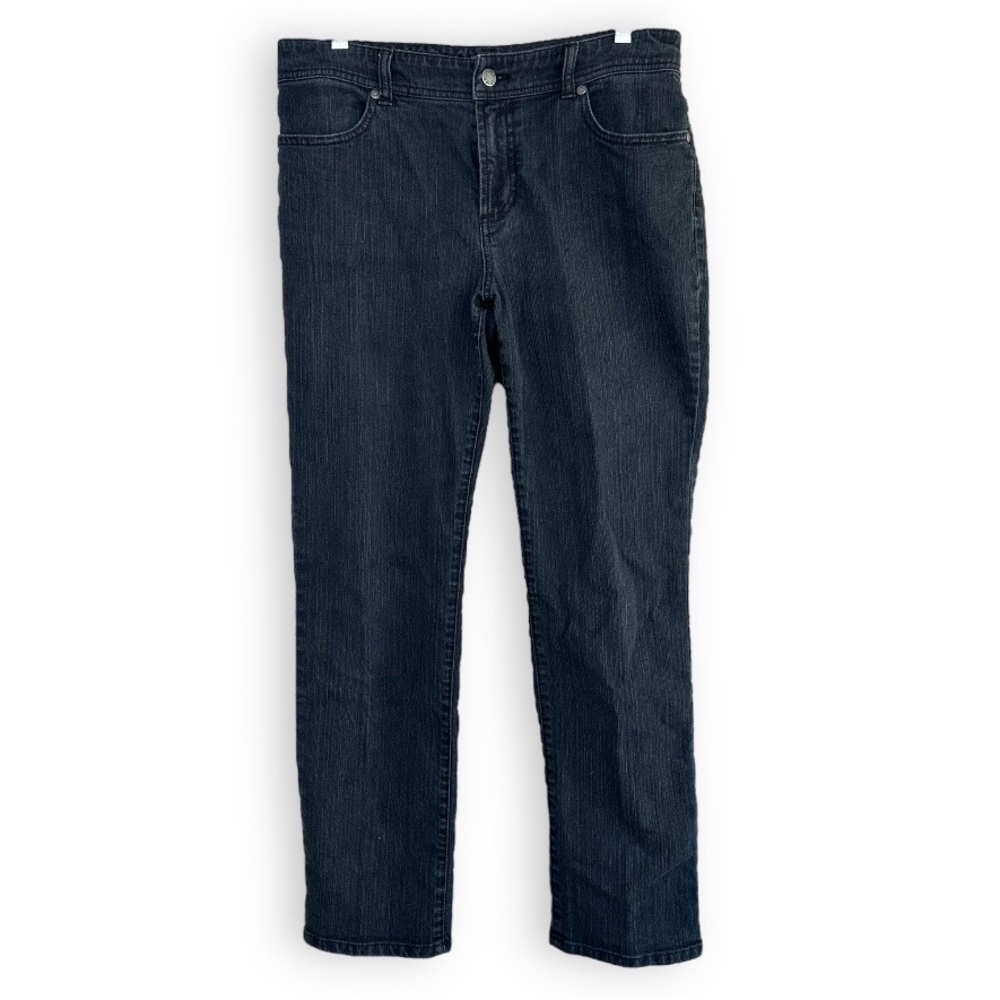 CHICOS Black Dark Wash Jeans Size 1 SHORT